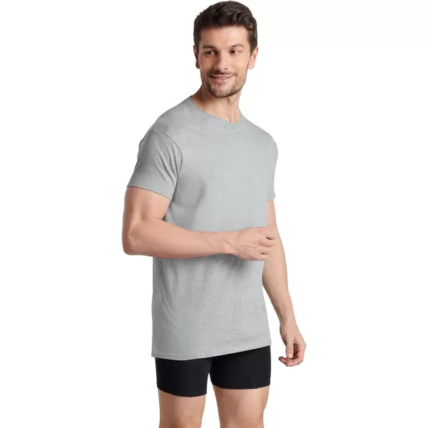 imageFruit of the Loom Mens Premium TagFree Cotton Undershirts Regular and Big ampamp TallRegular  Crew  8 Pack WhiteBlackGrey