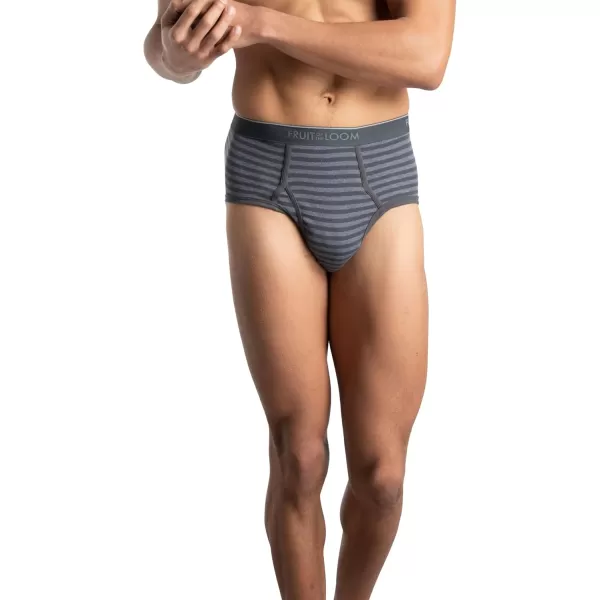 imageFruit of the Loom Mens TagFree Cotton Briefs6 Pack  Assorted StripeSolids