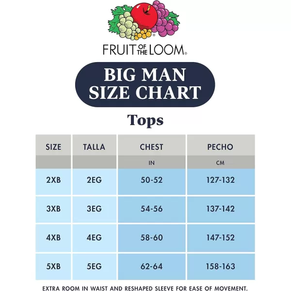 imageFruit of the Loom mens Big and Tall Tagfree UndershirtsBig Man  Crew  3 Pack