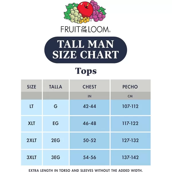 imageFruit of the Loom mens Big and Tall Tagfree UndershirtsTall Man  Crew  3 Pack