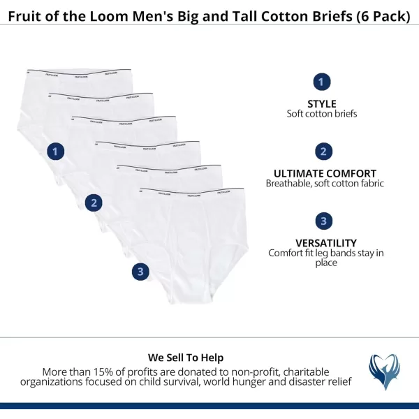 imageFruit of the Loom mens Tagfree Cotton BriefsWhite