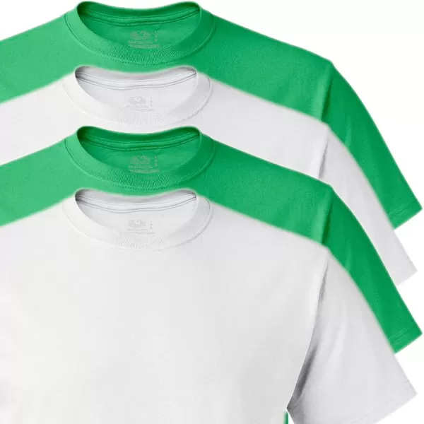 imageFruit of the Loom mens Tagfree Cotton Undershirts2 White  2 Kelly