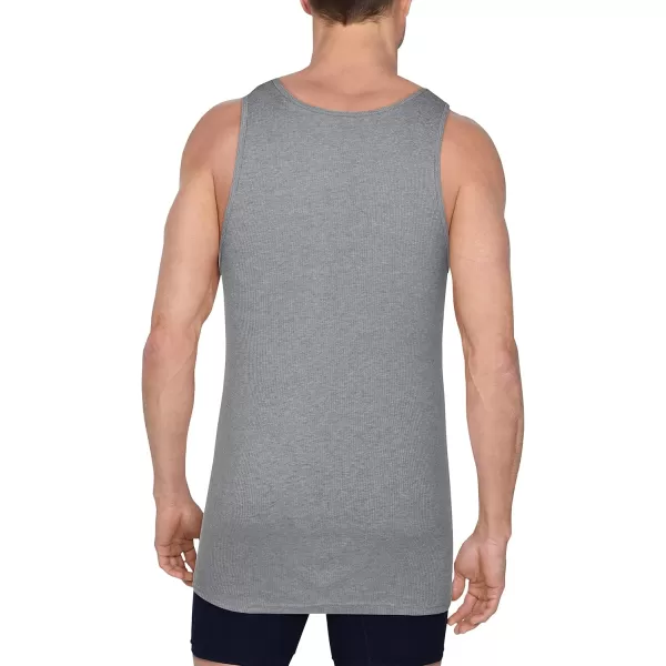 imageMens TagFree Cotton UndershirtsRegular  Tank  4 Pack BlackGrey