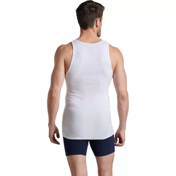 imageMens TagFree Cotton UndershirtsRegular  Tank  4 Pack White