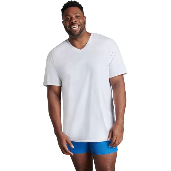 imageMens TagFree Cotton UndershirtsTall Man  Vneck  6 Pack White