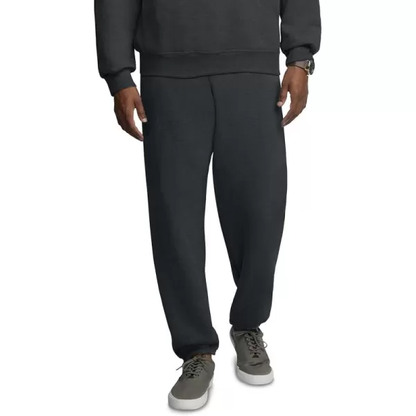 imageFruit of the Loom Eversoft Fleece Elastic Bottom Sweatpants with Pockets Relaxed Fit Moisture Wicking BreathableBlack Heather