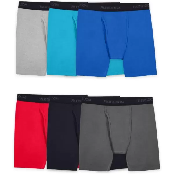 imageFruit of the Loom Mens Big and Tall TagFree UnderwearBig Man  Cotton Stretch Boxer Brief  6 Pack RedBlueGrey