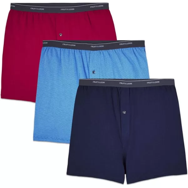 imageFruit of the Loom Mens Big and Tall TagFree UnderwearBig Man  Knit Boxer  3 Pack Colors May Vary
