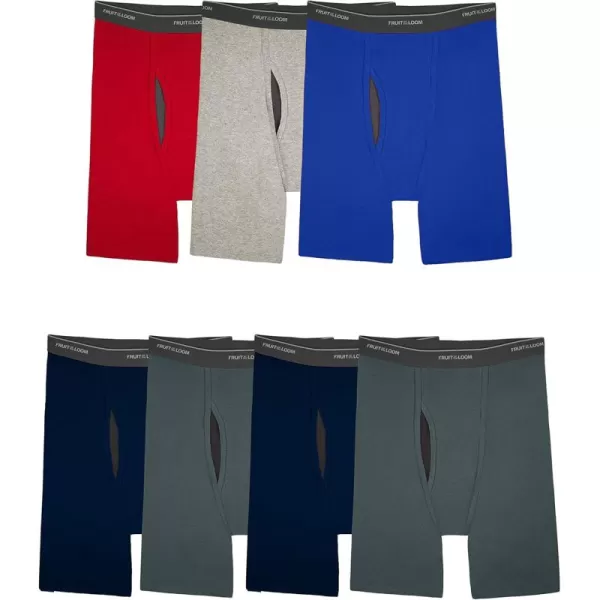 imageFruit of the Loom Mens Coolzone Boxer Briefs Moisture Wicking ampamp Breathable Assorted Color MultipacksLong Leg  7 Pack  Assorted Colors