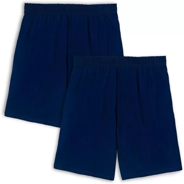 imageFruit of the Loom Mens Eversoft Cotton Shorts with Pockets S4XL2 Pack  Navy