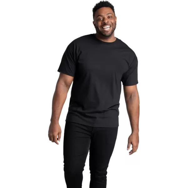 imageFruit of the Loom Mens Tall Eversoft Cotton Short Sleeve T Shirts Breathable ampamp Moisture Wicking with Odor Control Black Ink 3XLarge Big