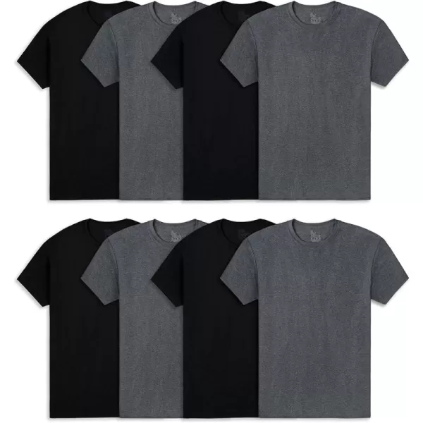 imageFruit of the Loom mens Lightweight Active Cotton Blend UndershirtsCrew  8 Pack  BlackGrey