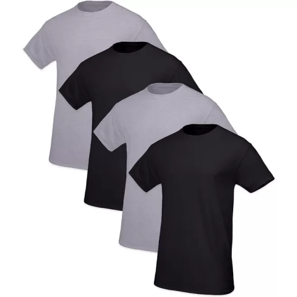 imageFruit of the Loom mens Tagfree Cotton UndershirtsRegular  Crew  4 Pack BlackGrey