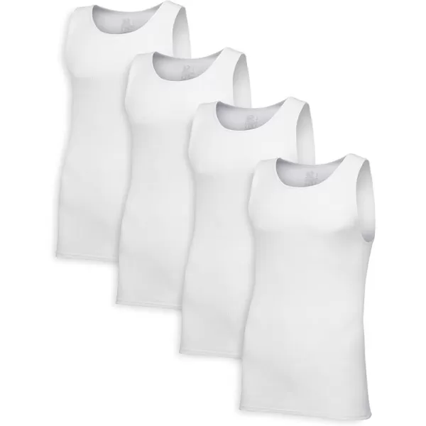 imageMens TagFree Cotton UndershirtsRegular  Tank  4 Pack White