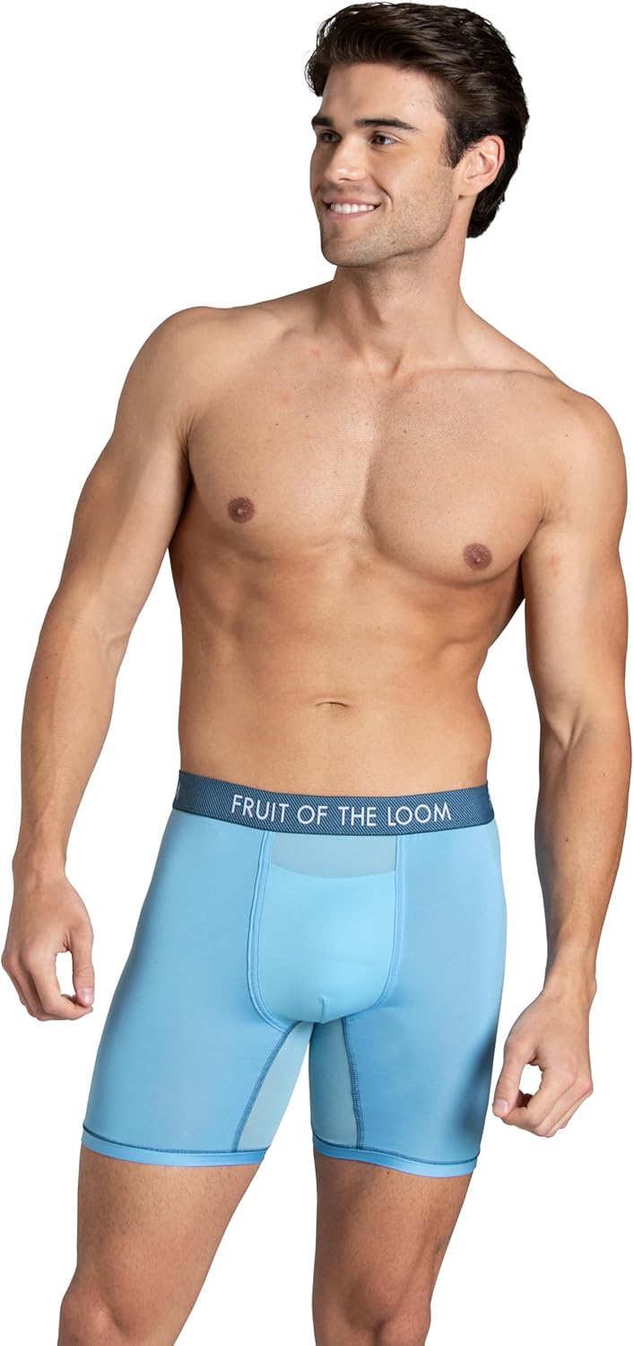 imageFruit of the Loom Mens Getaway Boxer Briefs Lightweight Breathable Fabric Quick Dry ampamp Odor ControlRegular Leg  Assorted Colors