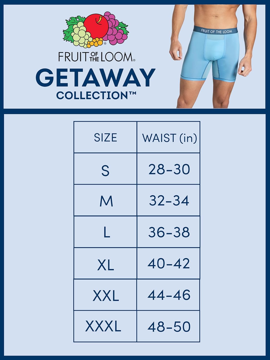 imageFruit of the Loom Mens Getaway Boxer Briefs Lightweight Breathable Fabric Quick Dry ampamp Odor ControlTrunk  Assorted Colors
