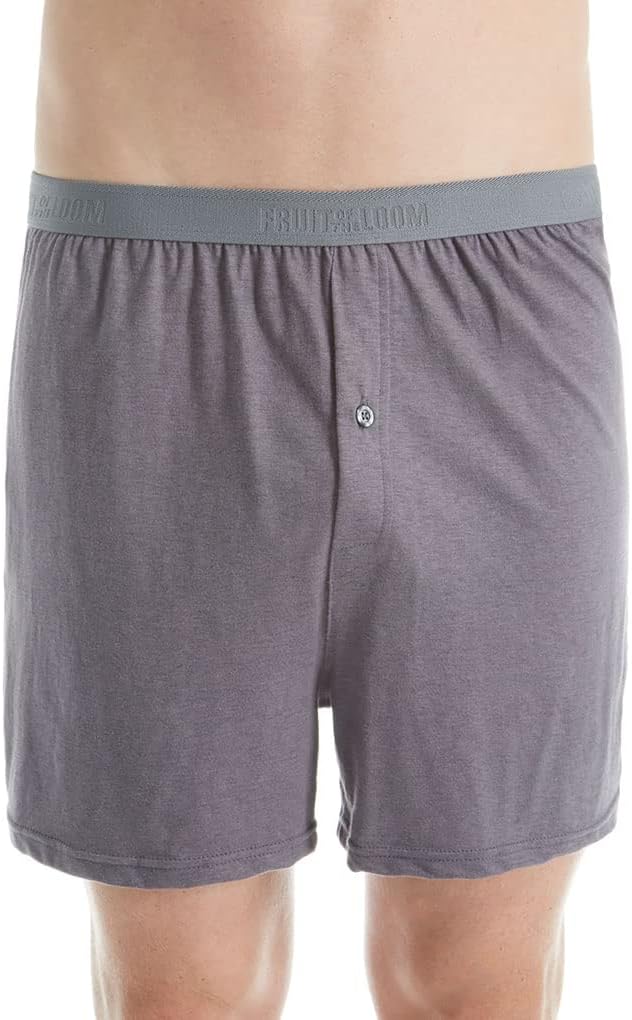 imageFruit of the Loom Mens Premium TagFree Cotton Underwear Regular ampamp Big ManBoxer  4 Pack  Knit Assorted