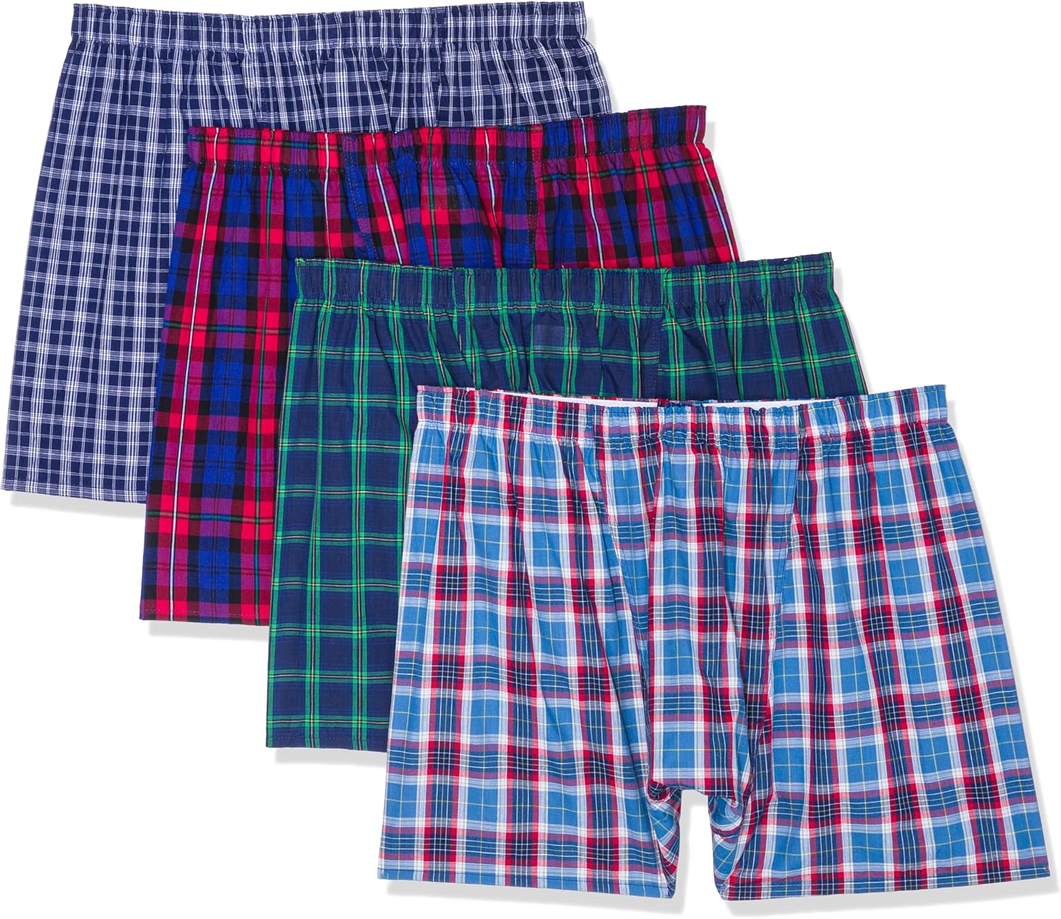 imageFruit of the Loom Mens Premium TagFree Cotton Underwear Regular ampamp Big ManBoxer  4 Pack  Woven Assorted