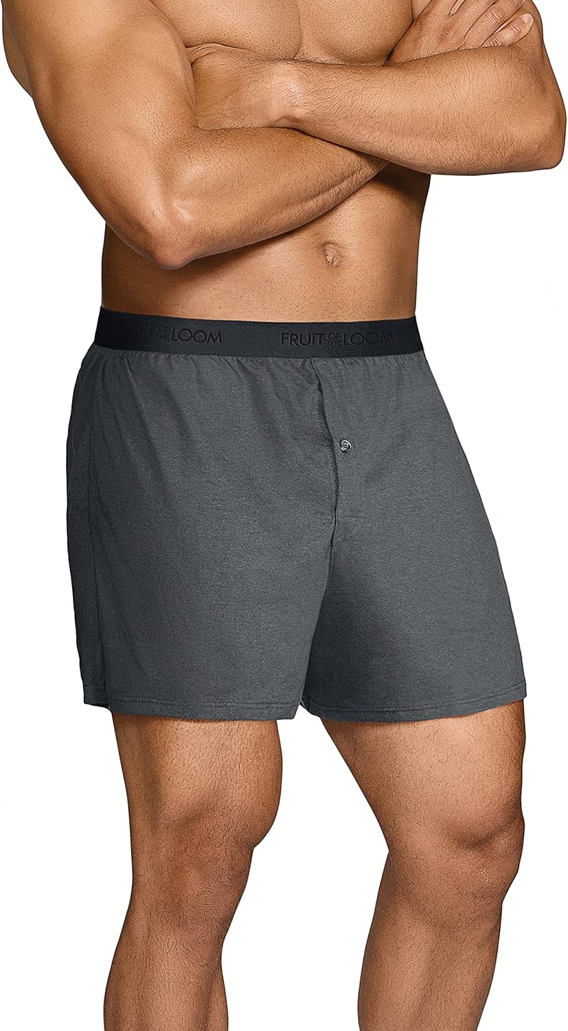 imageFruit of the Loom Mens Premium TagFree Cotton Underwear Regular ampamp Big ManBoxer  8 Pack  KnitWoven Assorted