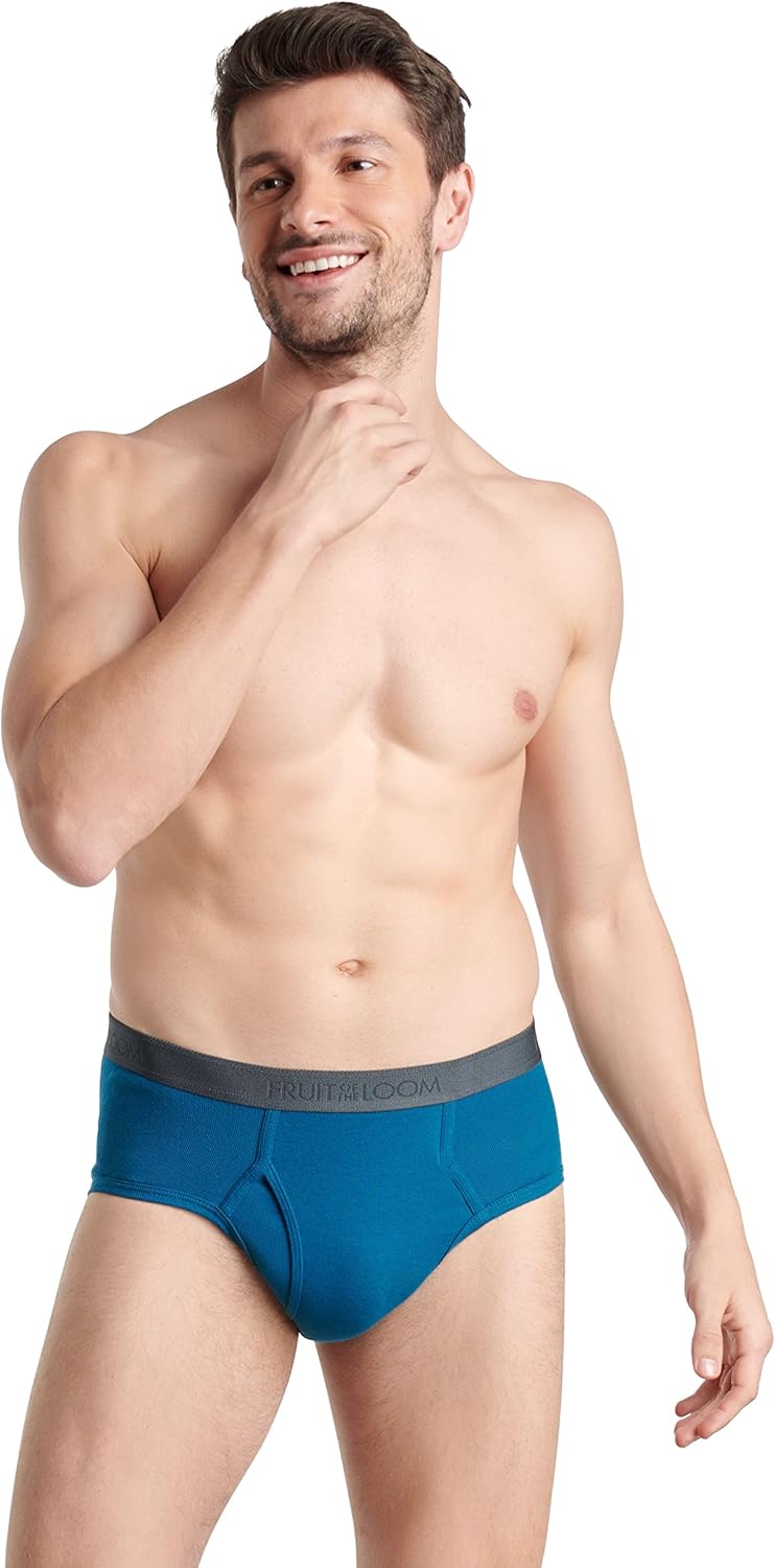 imageFruit of the Loom Mens Premium TagFree Cotton Underwear Regular ampamp Big ManBrief  6 Pack  Assorted