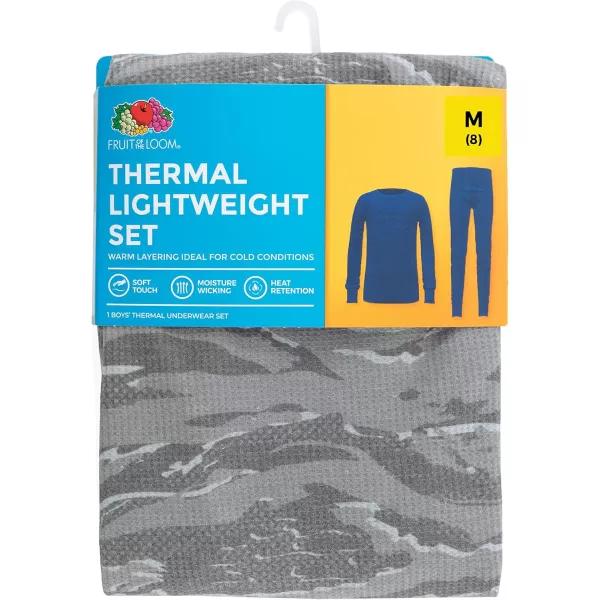 imageFruit of the Loom Boys Waffle Thermal Underwear SetGrey Camo