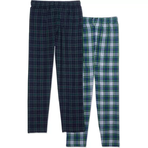 imageFruit of the Loom Mens Broadcloth Woven Sleep Pajama PantNavy PlaidGreen