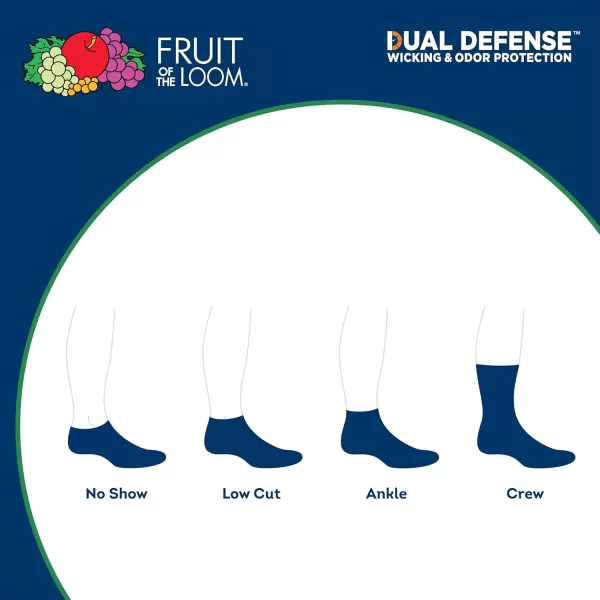 imageFruit of the Loom Mens Dual Defense No Show Socks 12 PackBlack