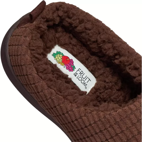 imageFruit of the Loom Mens Fleece Waffle Clog  Comfortable Memory Foam Sole IndoorOutdoor Machine WashableBrown
