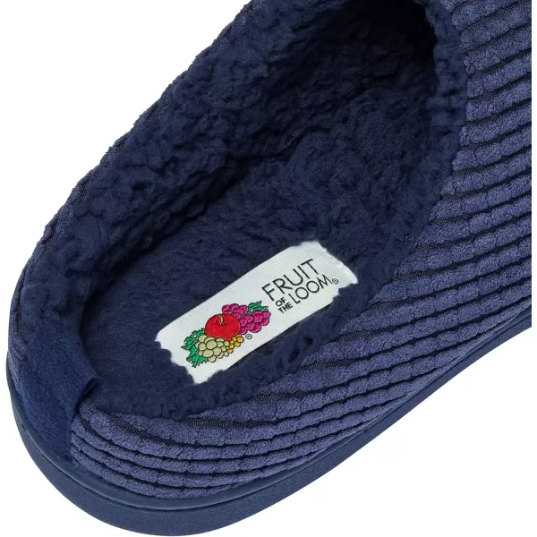 imageFruit of the Loom Mens Fleece Waffle Clog  Comfortable Memory Foam Sole IndoorOutdoor Machine WashableNavy