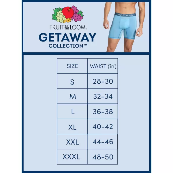 imageFruit of the Loom Mens Getaway Boxer Briefs Lightweight Breathable Fabric Quick Dry ampamp Odor ControlTrunk  Assorted Colors