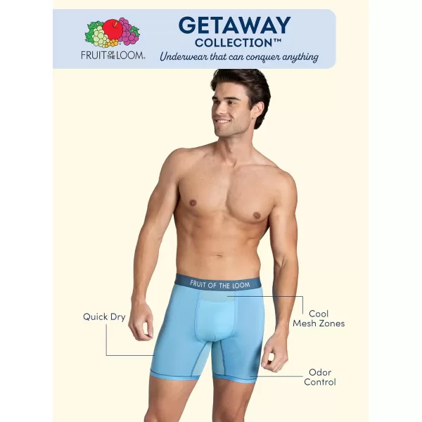 imageFruit of the Loom Mens Getaway Boxer Briefs Lightweight Breathable Fabric Quick Dry ampamp Odor ControlTrunk  Assorted Colors