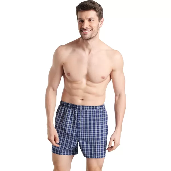 imageFruit of the Loom Mens Premium TagFree Cotton Underwear Regular ampamp Big ManBoxer  4 Pack  Woven Assorted