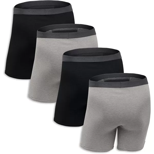 imageFruit of the Loom Mens Premium TagFree Cotton Underwear Regular ampamp Big ManBoxer Brief  4 Pack  BlackGray