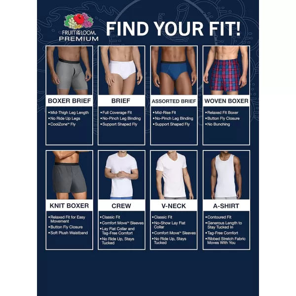 imageFruit of the Loom Mens Premium TagFree Cotton Underwear Regular ampamp Big ManBrief  6 Pack  Assorted