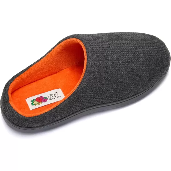 imageFruit of the Loom Mens Ribbed Jersey Clog  Comfortable Memory Foam Sole IndoorOutdoor Machine WashableCharc