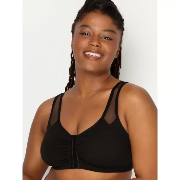 imageFruit of the Loom Womens Comfort Front Close Sport Bra with Mesh StrapsBlack Hue