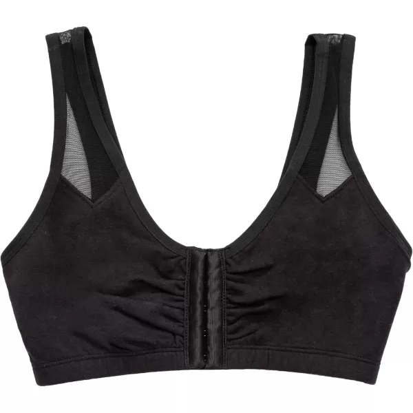 imageFruit of the Loom Womens Comfort Front Close Sport Bra with Mesh StrapsBlack Hue