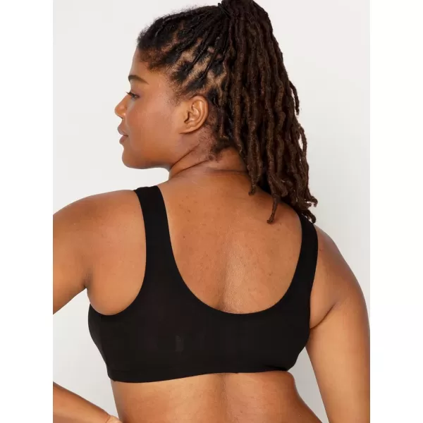 imageFruit of the Loom Womens Comfort Front Close Sport Bra with Mesh StrapsBlack Hue