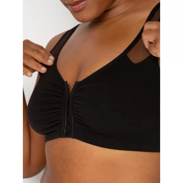 imageFruit of the Loom Womens Comfort Front Close Sport Bra with Mesh StrapsBlack Hue