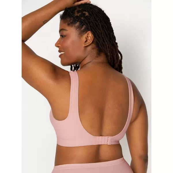 imageFruit of the Loom Womens Everyday Smooth Wireless Bra Full Coverage Shaper Bralettes with Strategic Support for ComfortBlackRose Shadow