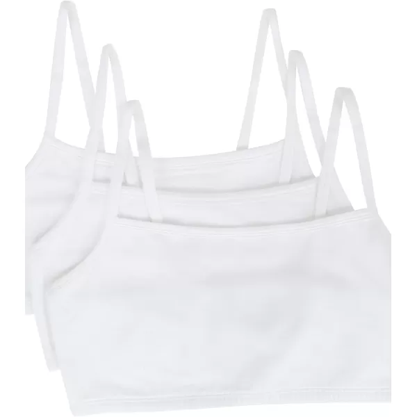 imageFruit of the Loom Womens Spaghetti Strap Cotton Pull Over 3 Pack Sports BraWhiteWhiteWhite