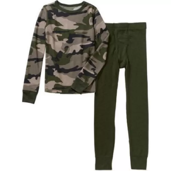 imageFruit of the Loom Boys Waffle Thermal Underwear SetTraditional Green Camo