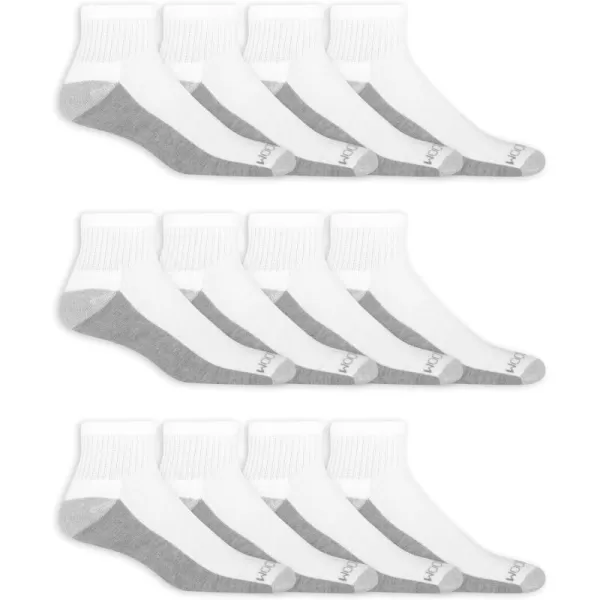 imageFruit of the Loom Mens Dual Defense Ankle Socks 12 PackWhite