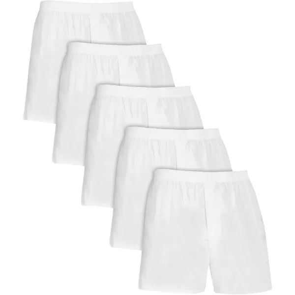 imageFruit of the Loom Mens Mens Tag Free Woven Boxer Shorts Relaxed Fit Moisture Wicking Assorted Color MultipacksWhite