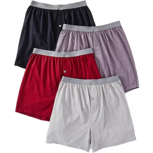 imageFruit of the Loom Mens Premium TagFree Cotton Underwear Regular ampamp Big ManBoxer  4 Pack  Knit Assorted