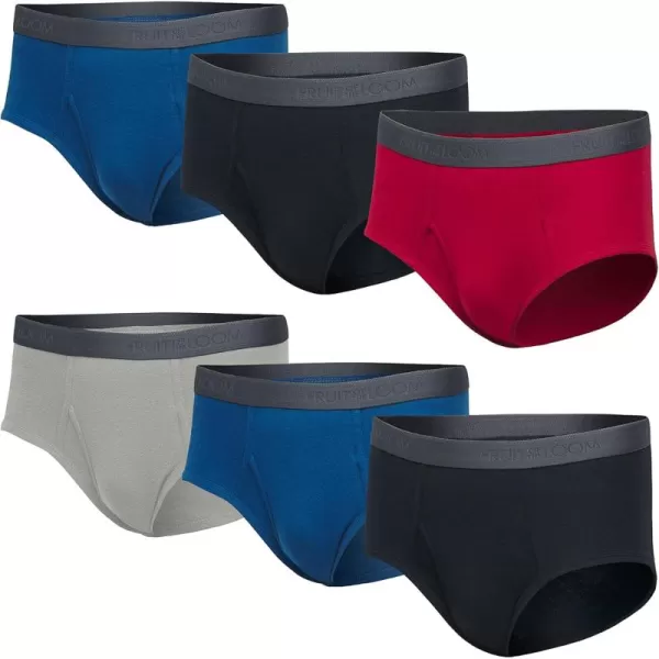 imageFruit of the Loom Mens Premium TagFree Cotton Underwear Regular ampamp Big ManBrief  6 Pack  Assorted