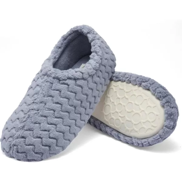 imageFruit of the Loom Womens Chevron Closed Back Slipper  Comfortable Memory Foam Sole IndoorOutdoor Machine WashableBlue