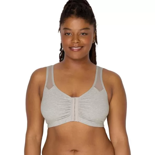 imageFruit of the Loom Womens Comfort Front Close Sport Bra with Mesh StrapsHeather Grey