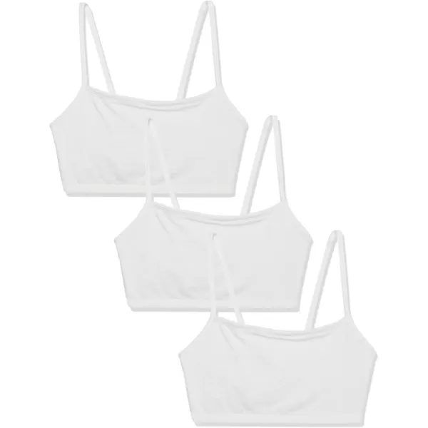 imageFruit of the Loom Womens Spaghetti Strap Cotton Pull Over 3 Pack Sports BraWhiteWhiteWhite