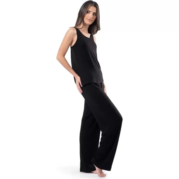 imageFruit of the Loom womens Breathable Tank Top Pant and Cardigan Sleep SetBlack